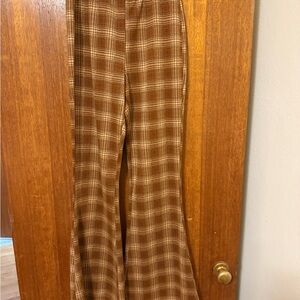 Wild Fable Brown Plaid Flare Pants